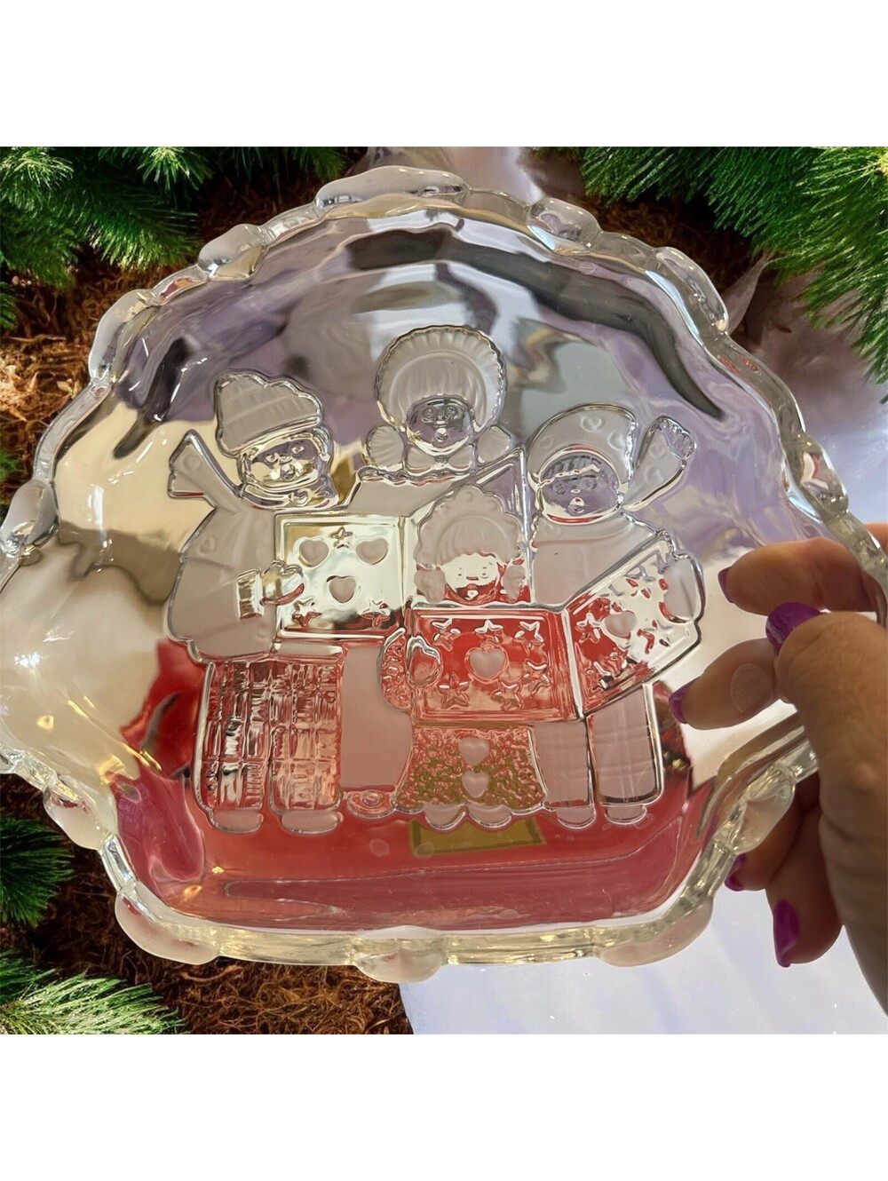 Mikasa Carolers Collection Crystal Sweet Candy Dish QQ840/502 Japan 8"
